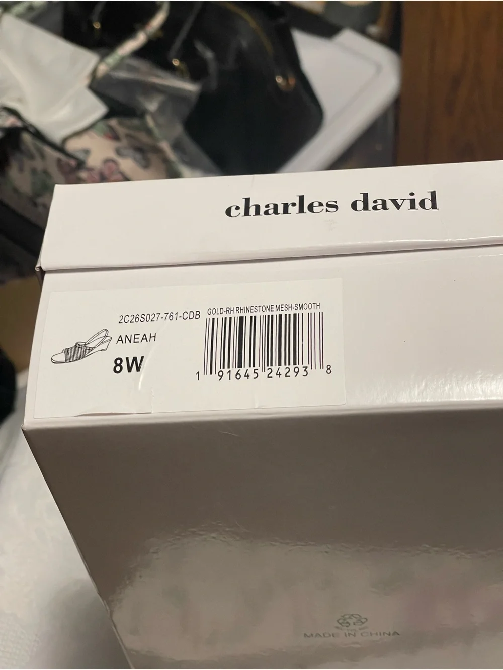 Charles David Gold Metallic Mesh Slingback wedge